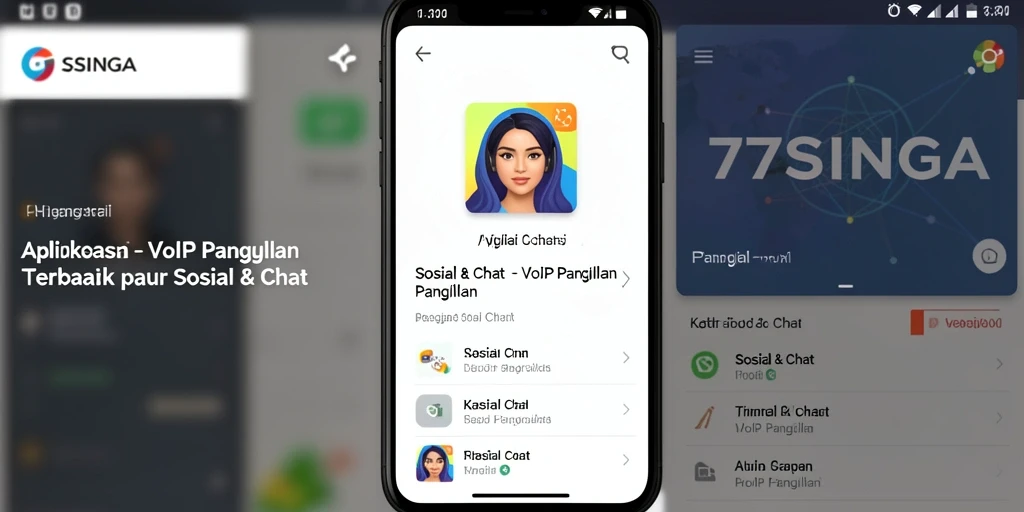 Tampilan antarmuka aplikasi 77SINGA untuk VoIP Panggilan yang intuitif.