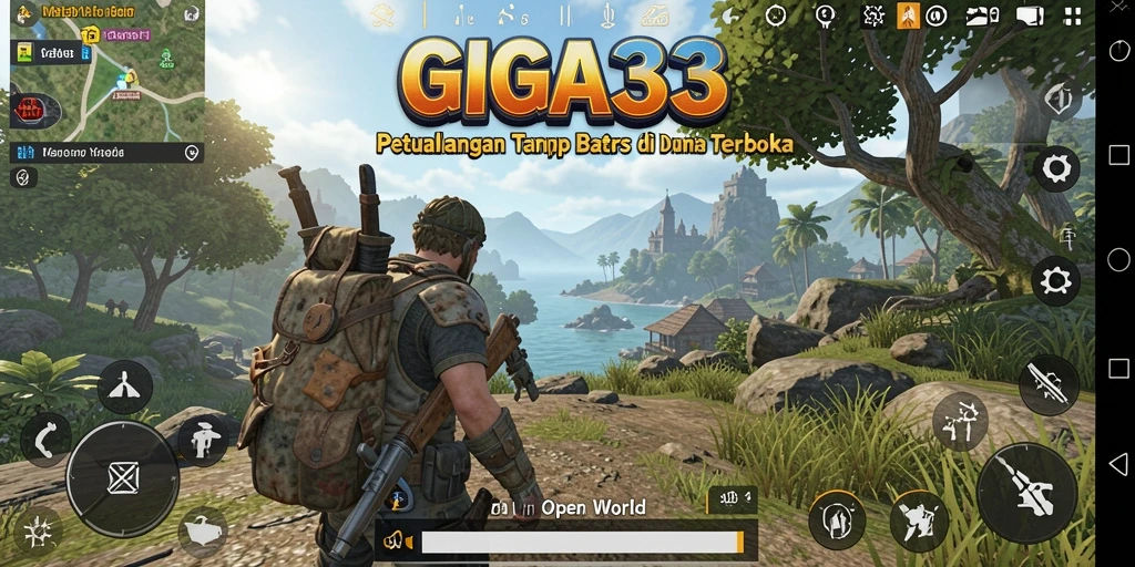 Tampilan antarmuka GIGA33 dengan suasana Open World yang imersif.