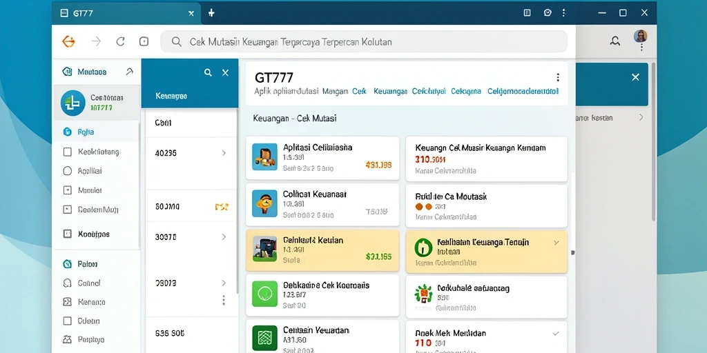 Antarmuka aplikasi Cek Mutasi GT777 yang informatif dan menarik.