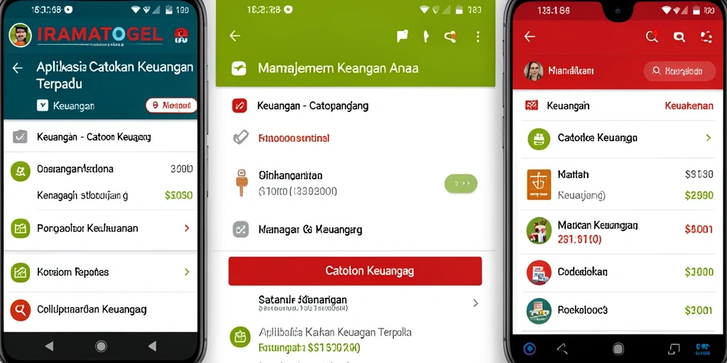 Tampilan antarmuka utama IRAMATOGEL untuk Catatan Keuangan.