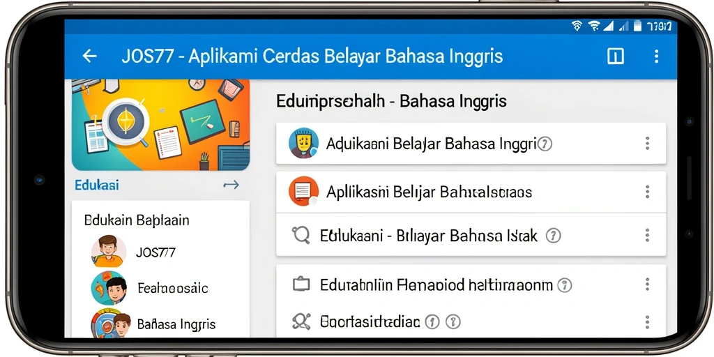 Tampilan antarmuka JOS77 yang menarik untuk belajar Bahasa Inggris.
