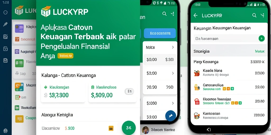 Antarmuka aplikasi LUCKYRP untuk catatan keuangan harian.