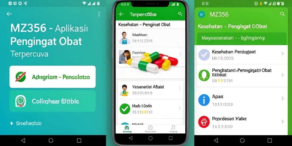 Tampilan antarmuka mudah digunakan untuk pengingat obat.