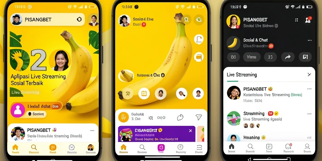 Antarmuka PISANGBET menampilkan fitur Live Streaming yang menarik dan interaktif.