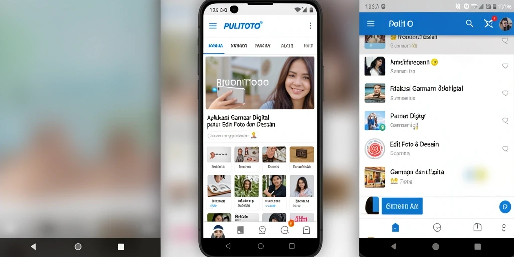 Tampilan antarmuka PULITOTO saat mengedit foto dengan berbagai efek.