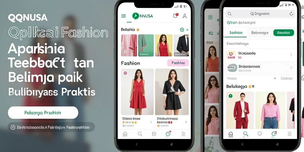 Screenshot antarmuka QQNUSA menampilkan koleksi fashion terbaru dengan desain yang menarik.