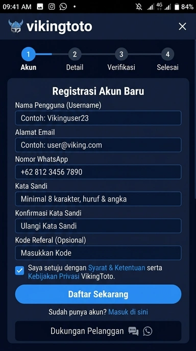 Panduan Registrasi Akun Baru vikingtoto untuk Android
